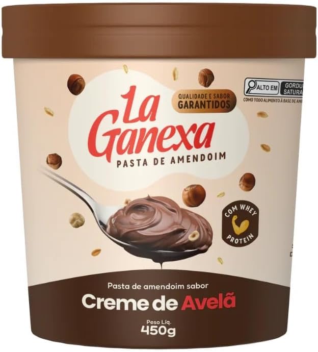 Pasta de Amendoim La Ganexa 450g - Sabor Creme de Avelã
