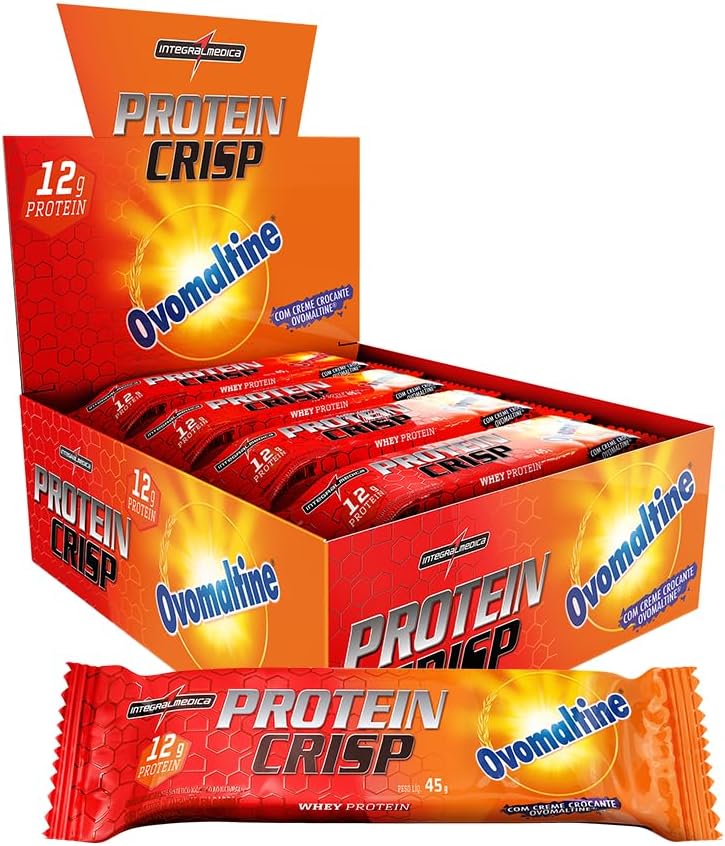 CAIXA (12un.) - Protein Crisp Bar Ovomaltine Integralmedica - 45g un.