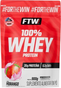 WHEY PROTEIN 100% FTW 900g - Sabor Morango REFIL