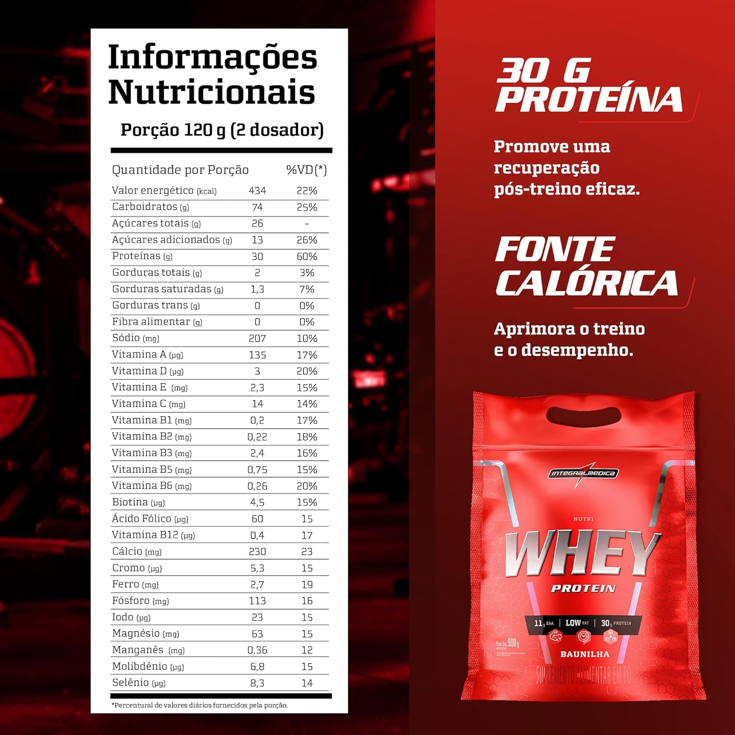 NUTRI WHEY PROTEIN Integralmedica 900g - Sabor Baunilha REFIL - Imagem 2