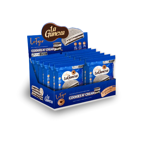 CAIXA (12un.) - La Fajor (La Ganexa) com Whey Protein Sabor Cookies N' Cream - 50g un.