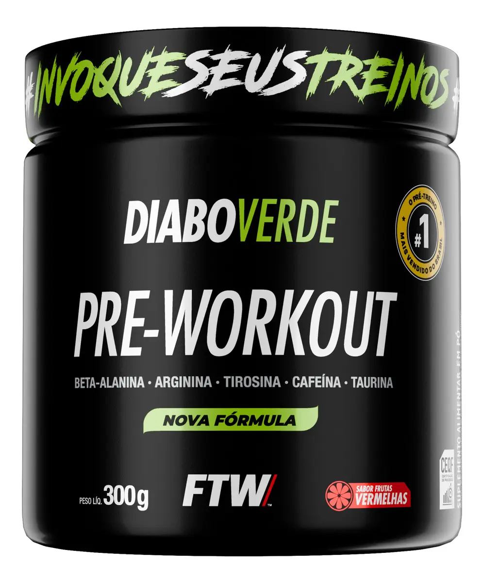 Pré-Treino Diabo Verde FTW 300g - Sabor Frutas Vermelhas