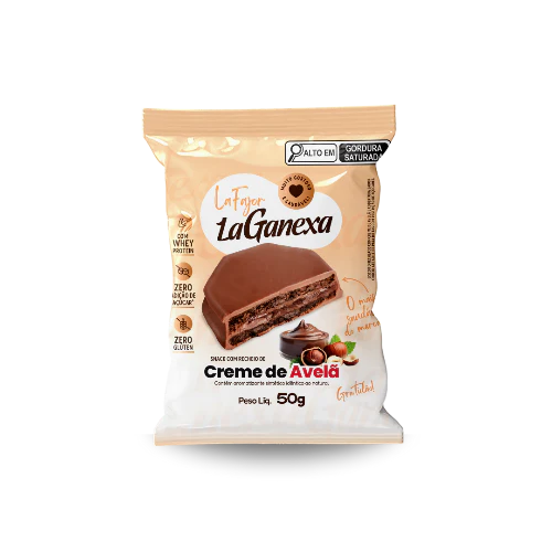 CAIXA (12un.) - La Fajor (La Ganexa) com Whey Protein Sabor Creme de Avelã - 50g un. - Imagem 2