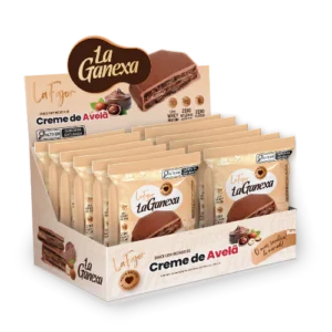 CAIXA (12un.) - La Fajor (La Ganexa) com Whey Protein Sabor Creme de Avelã - 50g un.