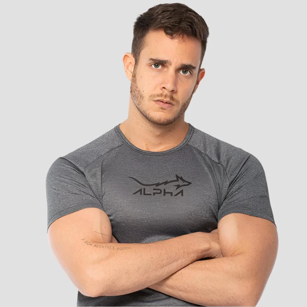 Camiseta Alpha Dry Fit Fluid Move Chumbo - Imagem 4